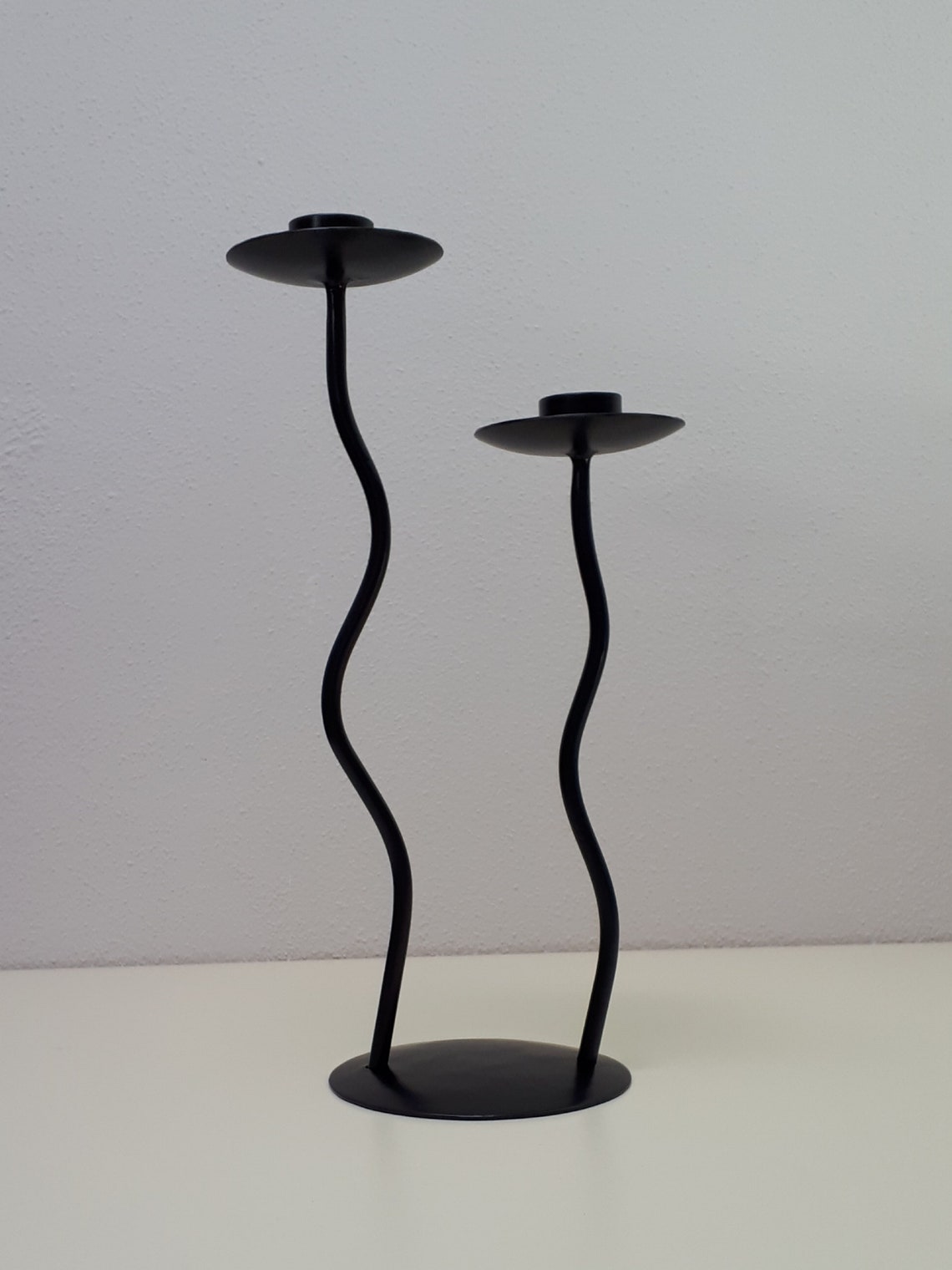 Squiggle Wrought Iron Candlesticks Modern Style Home Decor Wavy Shape