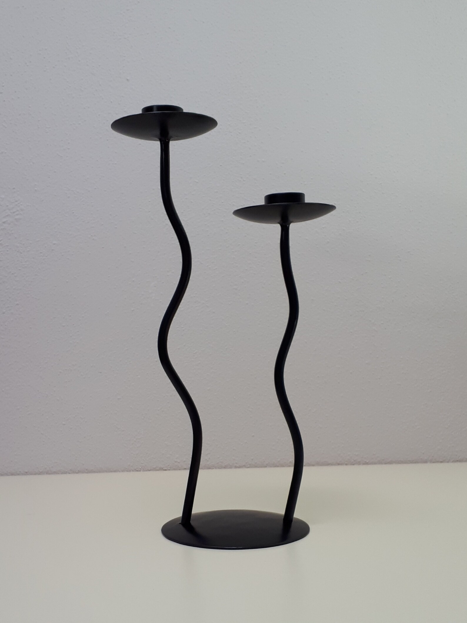 Squiggle Wrought Iron Candlesticks Modern Style Home Decor Wavy Shape