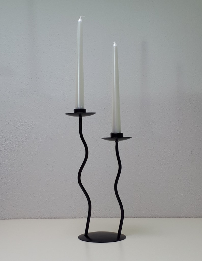 Squiggle Wrought Iron Candlesticks Modern Style Home Decor Wavy Shape