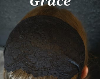 Decorative Edge Black Headcovering Veil