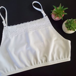 Cropped Layering Modesty Cami White No Lace