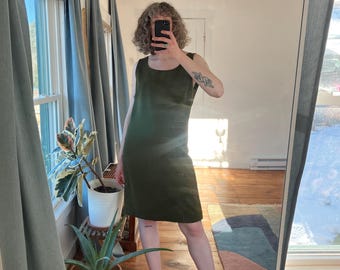 Vestido vintage John Paul Richards verde oliva talla 8