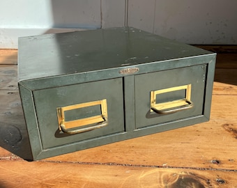 Archivador metálico Cole-Steel USA, color verde militar, de los años 60