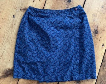 Minifalda vintage azul con estampado floral de Charter Club, talla 8