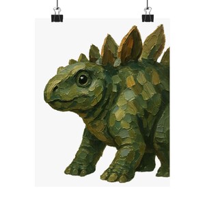 Stegosaurus Dinosaur Matte Vertical Posters, Kids Room Decor, Nursery Art, T-Rex Wall Art, Birthday Gift for Dino Lovers