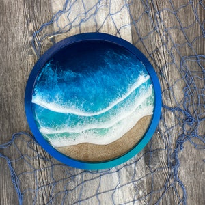16&quot; Epoxy Ocean Beach Wall Art