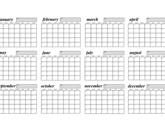 12 Month Printable | Etsy