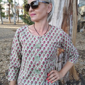 Cotton tunic,boho tunic,summer tunic,gifts for her,beachwear,swim cover up,mothers day gift,mom postpartum gift