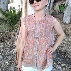 Túnica de seda, top de seda, túnica boho, top boho, regalos para ella, regalo del día de las madres, top de verano