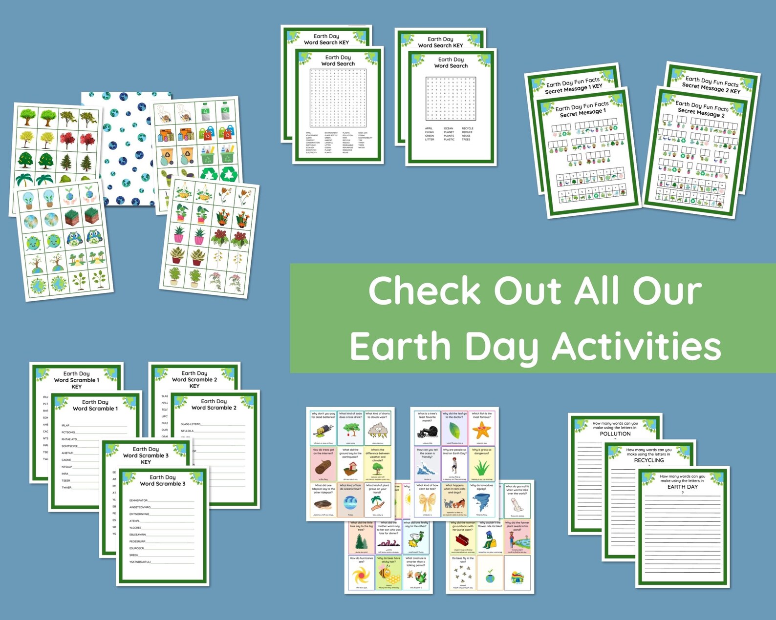 Earth Day Memory Game Printable PDF - Etsy