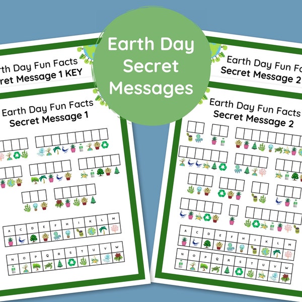 Earth Day Secret Messages Printable PDF