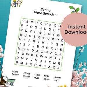 Easy Spring Word Search 8-puzzle Bundle in Printable PDF - Etsy