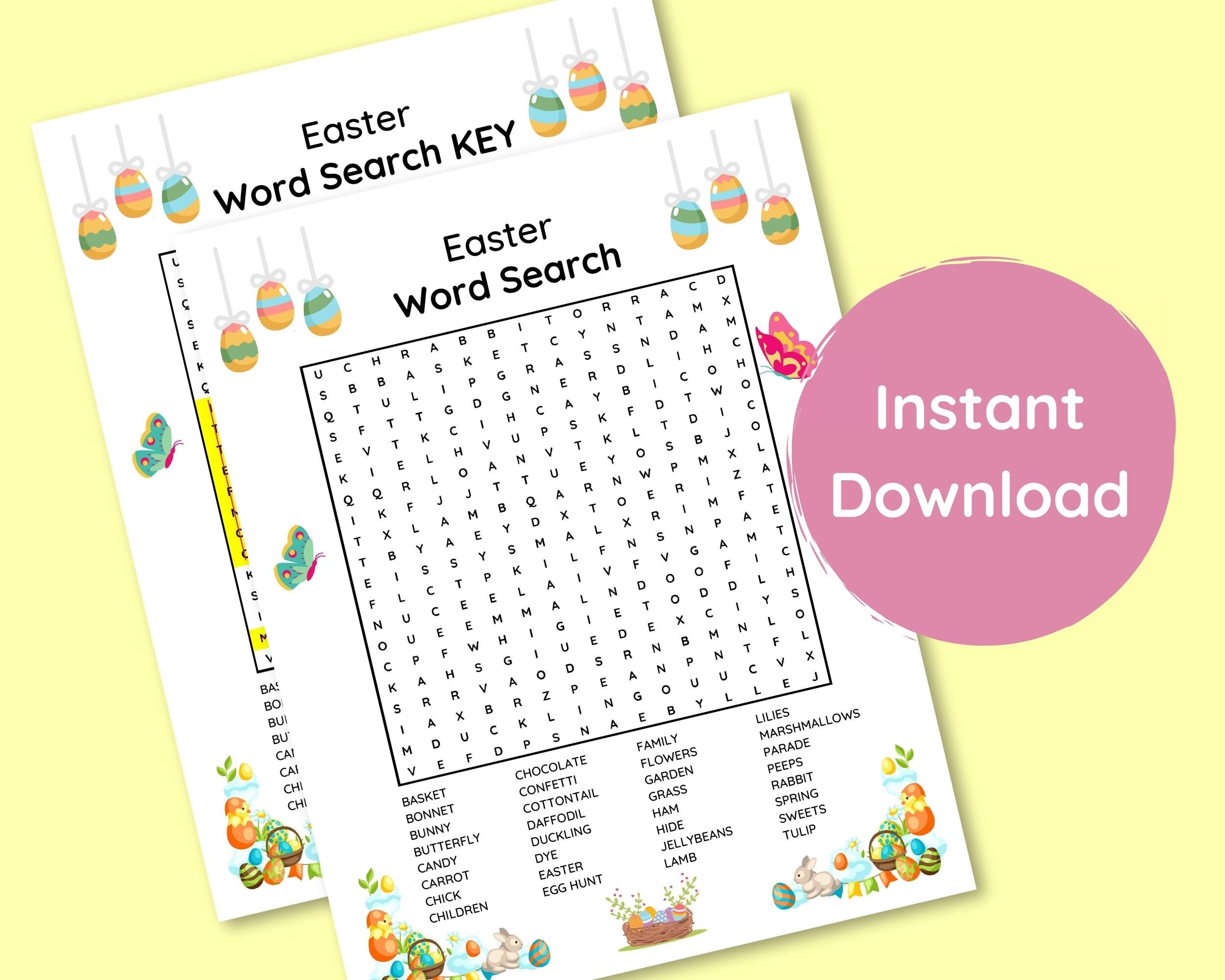Easter Word Search Printable PDF in 8.5x11 and A4 - Etsy