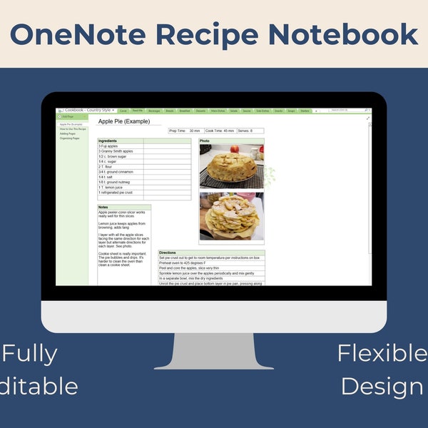 OneNote My Recipe Notebook | Useable on Android, Apple, and Windows