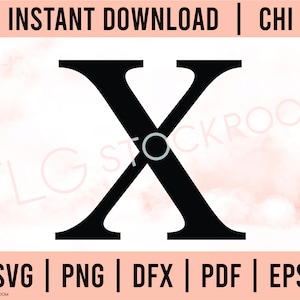 Descarga de letras griegas, Descarga instantánea de Chi, SVG, PNG, Letra griega Chi, Letra griega SVG, Chi