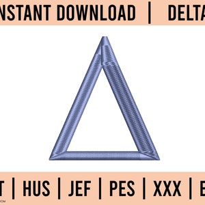 Descarga instantánea de bordado Delta, dst, hus, jef, pes, xxx, archivo de bordado, letra griega digitalizada,