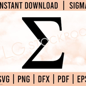 Griechischer Buchstabe Download, Sigma Sofort Download, SVG, PNG, Sigma griechischer Buchstabe