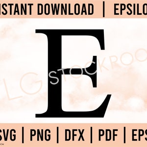 Griechischer Buchstabe Download, Epsilon sofortiger Download, SVG, PNG, Epsilon griechischer Buchstabe, griechischer Buchstabe SVG