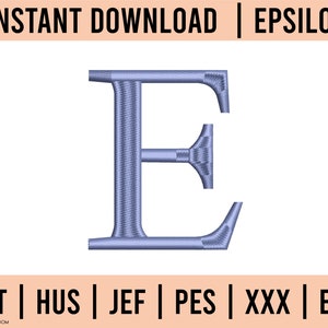 Epsilon Stickerei, dst, hus, jef, pes, xxx, Stickdatei, griechischer Buchstabe digitalisiert, Epsilon