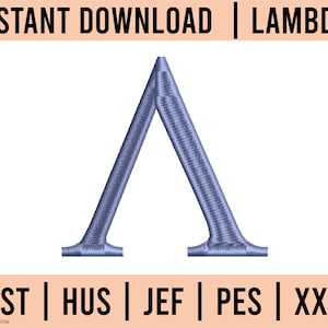 Lambda Stickdatei sofort Download, dst,hus,jef,pes, xxx, Stickdatei, griechischer Buchstabe digitalisiert,