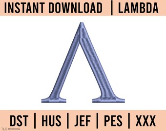 Lambda Embroidery Instant Download, dst, hus, jef, pes, xxx, embroidery file, Greek Letter Digitized,
