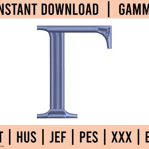 gambar Stickerei, griechischer Buchstabe digitalisiert, dst, hus, jef, pes, xxx, Stickdatei, gam