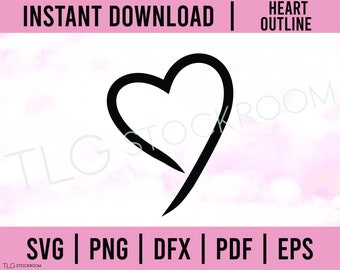 Heart Outline, Heart Download, Heart Outline Design, Heart SVG, Valentines Heart File, Valentines Heart HTV