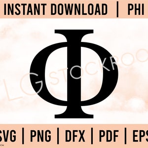Descarga de letras griegas, Descarga instantánea de Phi, SVG, PNG, Letra griega de Phi, Letra griega SVG, Phi