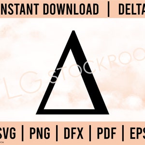 Download de letras gregas, download instantâneo Delta, SVG, PNG, arquivo de silhueta, arquivo Cricut, Delta SVG