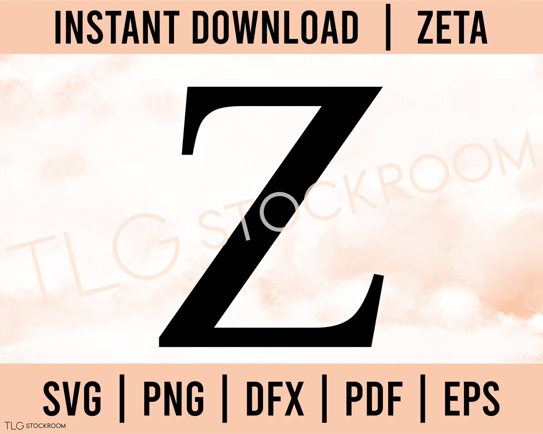 Zeta Greek Letter Download: SVG, PNG Files (instant Download) - Etsy