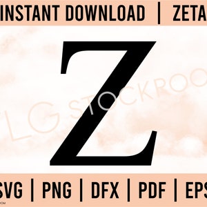 Descarga de letras griegas, Descarga instantánea Zeta, SVG, PNG, Letra griega Zeta, Letra griega SVG, Zeta