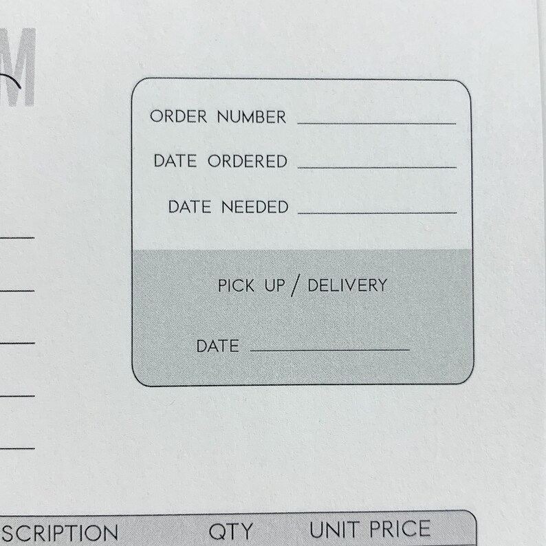 Order Form, Order Form Pad, NCR Form, NCR Order Pad, Order Pad, Receipt