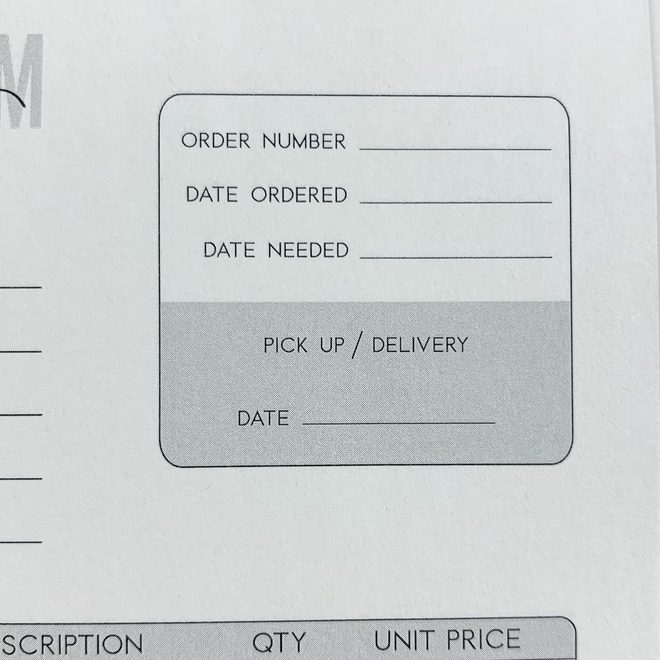 Order Form, Order Form Pad, NCR Form, NCR Order Pad, Order Pad, Receipt