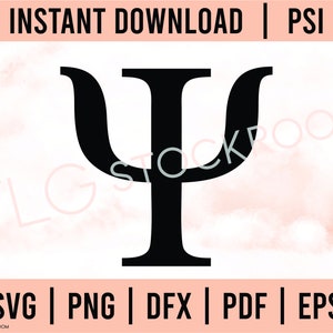 Griechischer Buchstabe Download, Psi Instant Download, SVG, PNG, Psi griechischer Buchstabe, griechischer Buchstabe SVG, Psi