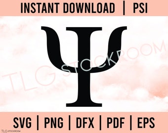 Psi Greek Letter Download: SVG, PNG Files (Instant Download)