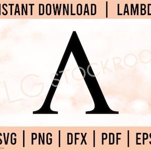 Griechischer Buchstabe Download, Lambda Sofort Download, SVG, PNG, Lambda griechischer Buchstabe, griechischer Buchstabe SVG