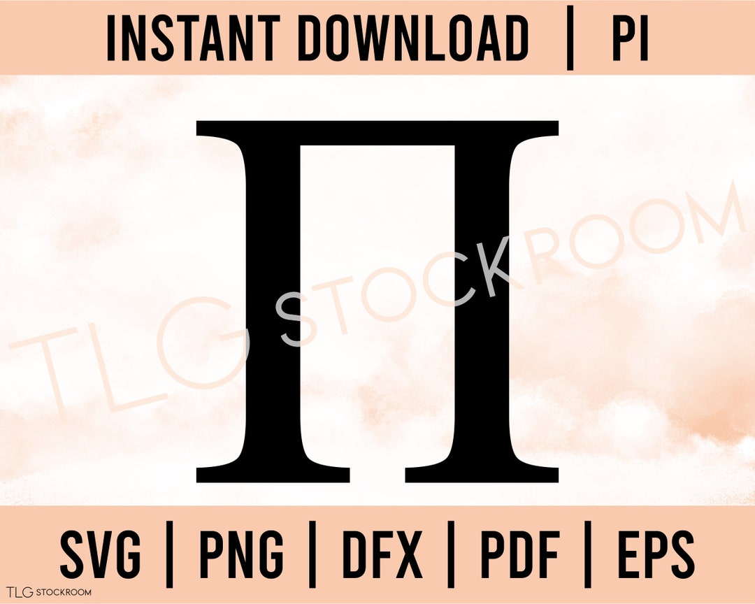 Pi Greek Letter Download: SVG, PNG Files for Crafting (instant Download ...