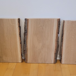 Real oak wood tree edge board with bark Your DIY project Side table Table Stool Clock Wall design Unique wood Wooden board Wooden board