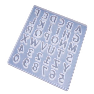Pequeño molde de silicona con letras del alfabeto, números perfectos para jabones de hormigón de resina epoxi y otros proyectos de fundición, colgantes de joyería