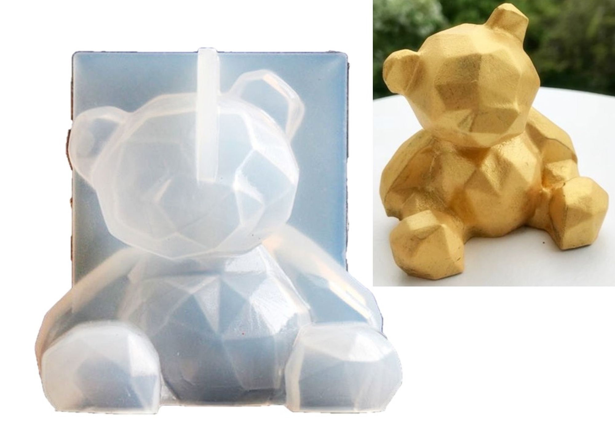 TEDDY Bear With Heart 3D Silicone Mold Silicone Mould Soap Mold Candle Mold  Plaster Mold, Cute Bear Mold, Heart Mold, Teddy Holding Heart 