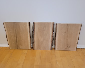 Planche de bord d'arbre en bois véritable de chêne avec écorce. Votre projet de bricolage table d'appoint table tabouret horloge design mural bois unique planche de bois planche de bois