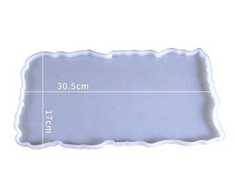 Large Silicone Mold Large Rectangular Tray 12" x 6.75" Irregular Square Perfect for Epoxy Resin Concrete Baking and other casting projects