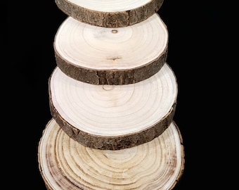 Tranche d'arbre avec écorce tranches d'arbre en bois véritable pour votre projet de bricolage table d'appoint assiette décorative tranche de bois unique assiette en bois environ 25-28 cm