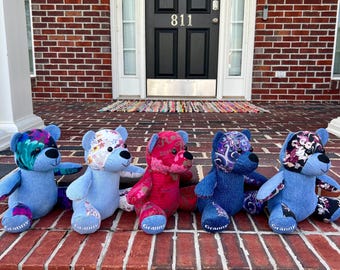 Memory Bears Made With Loved Ones Clothing, Remembrance Gift, In Loving Memory, Handmade Gift, Bereavement Gift, Memorial Gift From Shirt