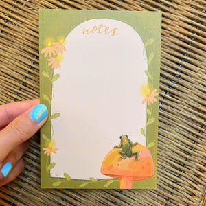 Mushroom Frog Note Pad 50pgs, 4x6in