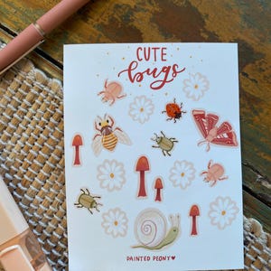 Cute Bugs Sticker Sheet