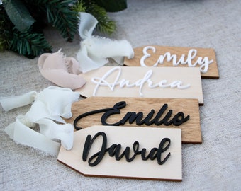 Wooden Name Tags, Personalized Christmas Stocking Tags, Wedding Name Tags, Custom Stocking Name Tag, Easter Basket Name Tags, Pastel tags.