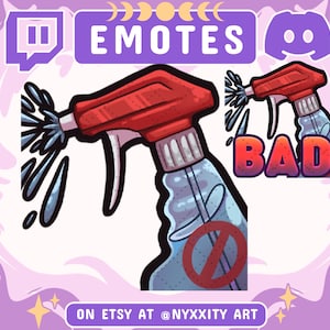 Divertente Emote Twitch con flacone spray: Emoji con carattere scadente (download digitale)
