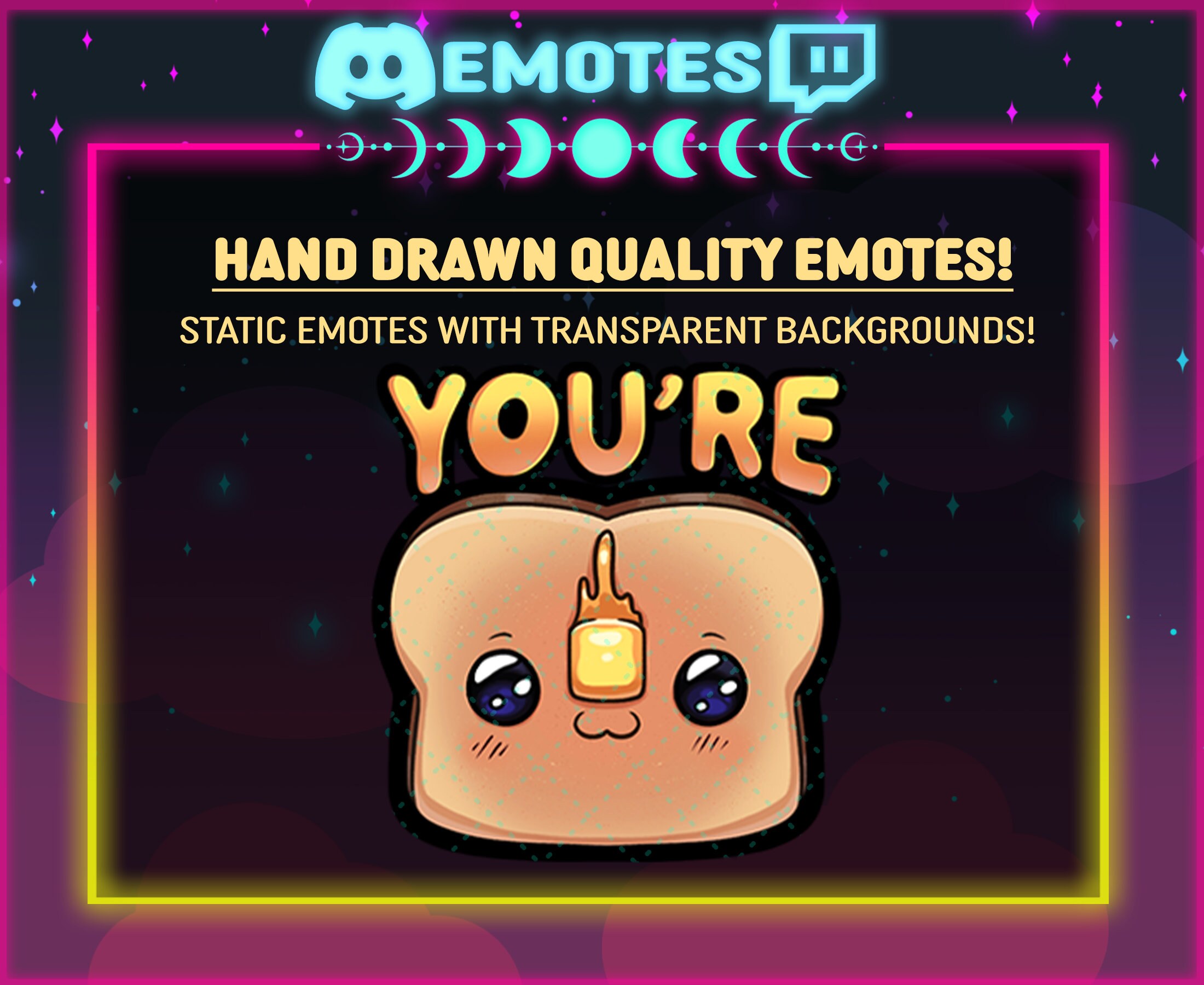 Youre Toast Emote Funny Emoji for Streamer Youtube and Etsy