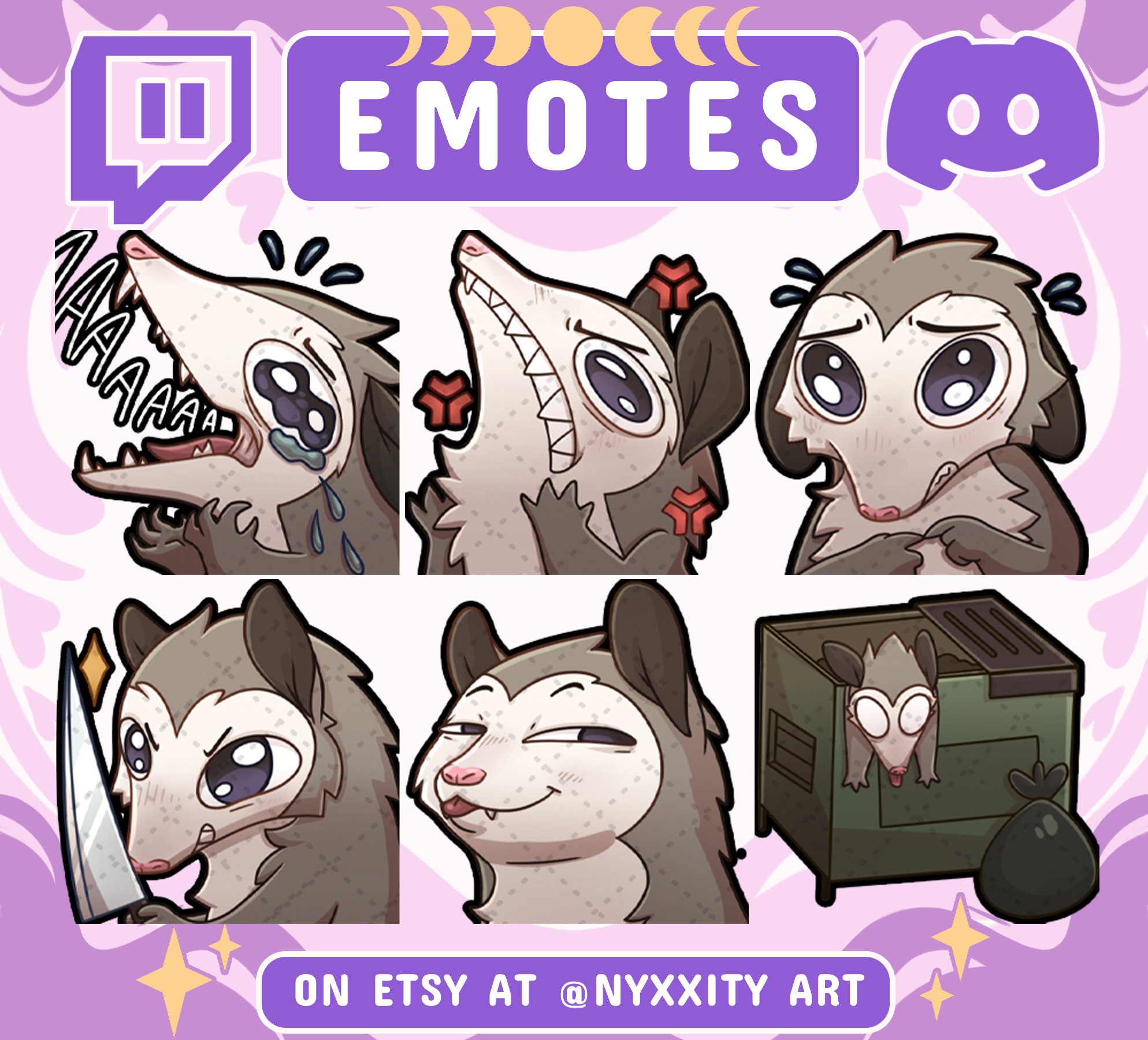 Funny Possum Twitch Emotes: Discord, Youtube, Streaming (digital ...